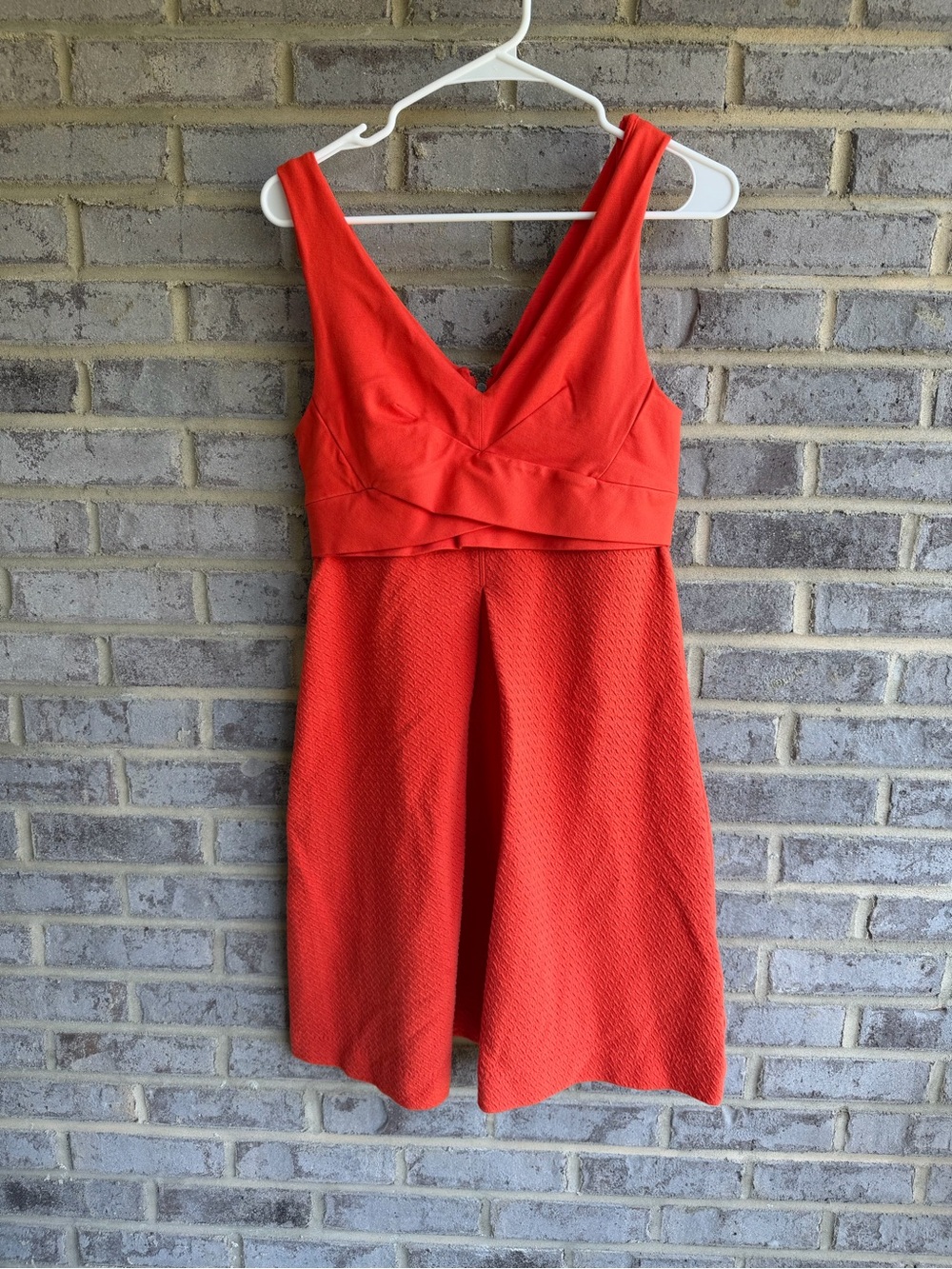 Anthropologie HD in Paris Ardmore Orange Textured Fit Flare Dress 8